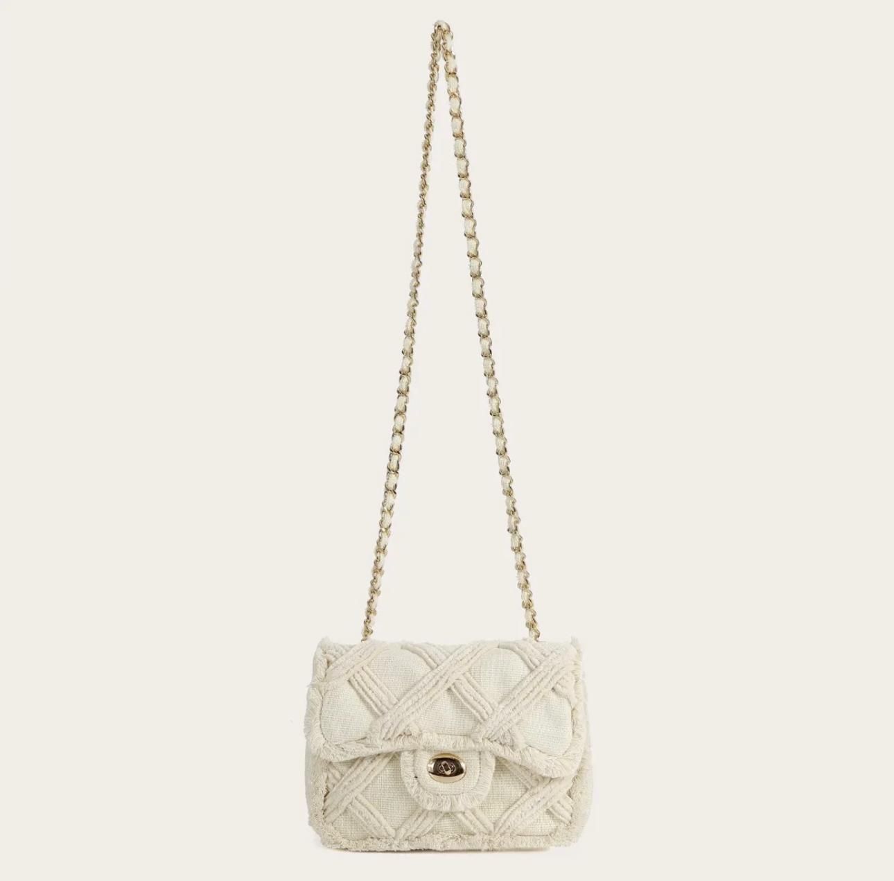 Sac à main écru petit format