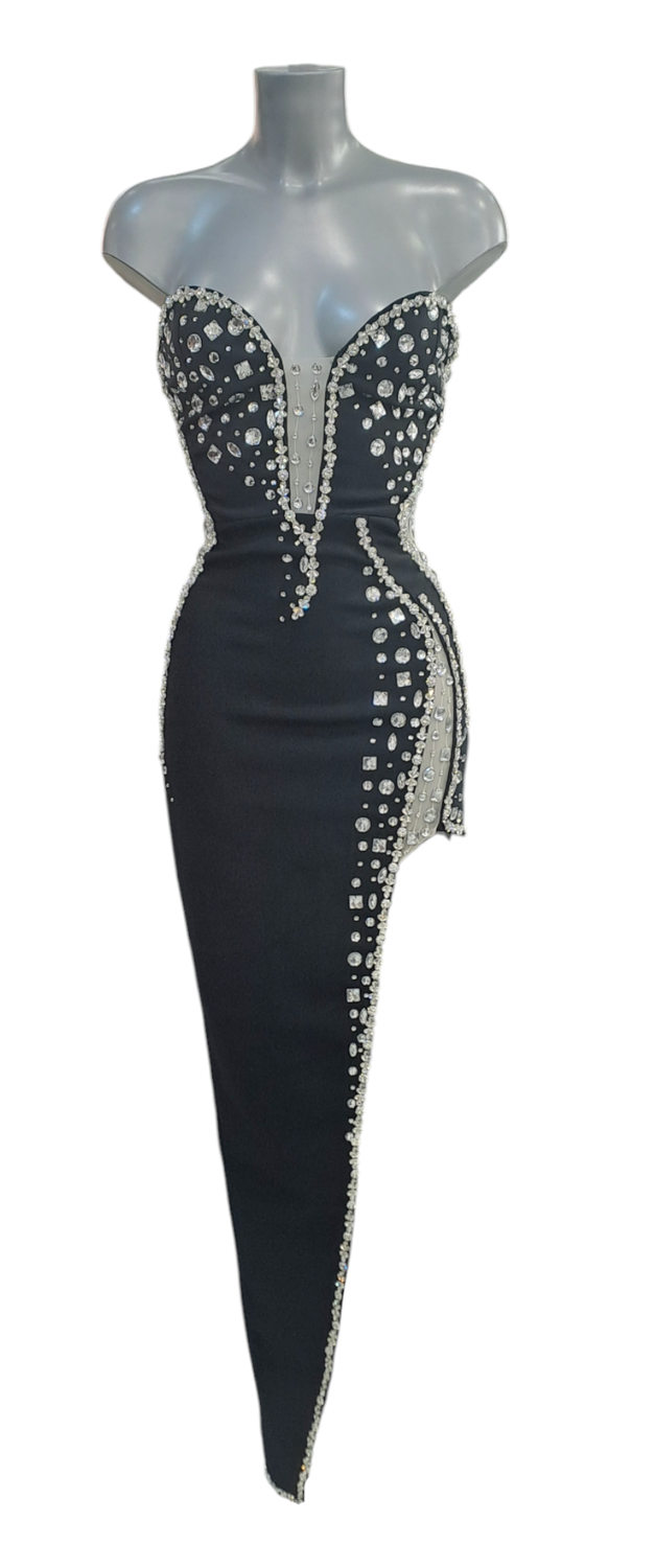 Robe bustier à strass