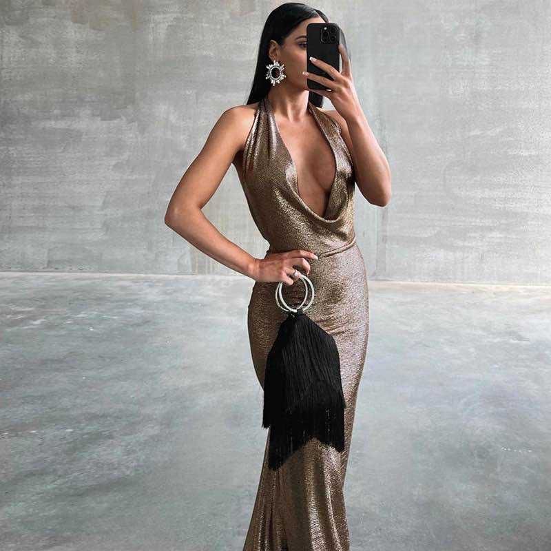Robe longue dos nu