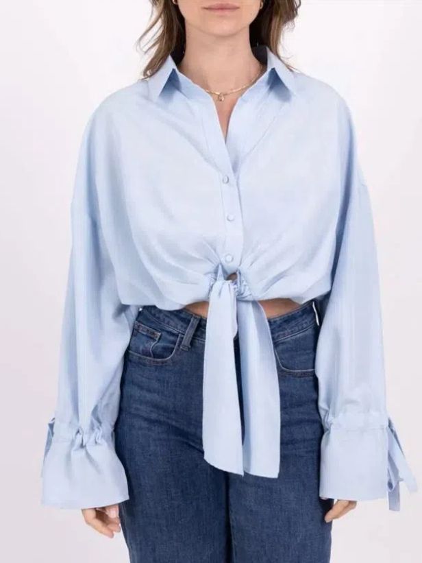 Chemise Crop Bleu Ciel✨💙
