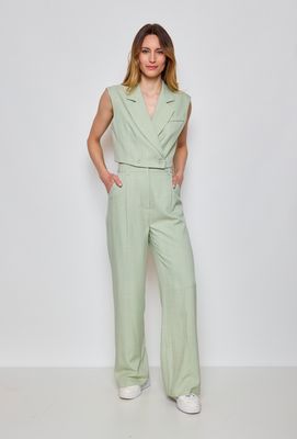 Tailleur vert texturé chevron
