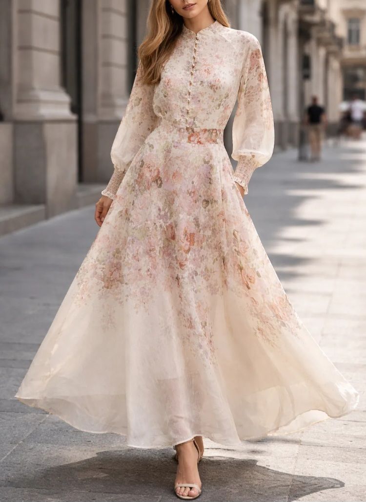 Ensemble floral fluide élégant