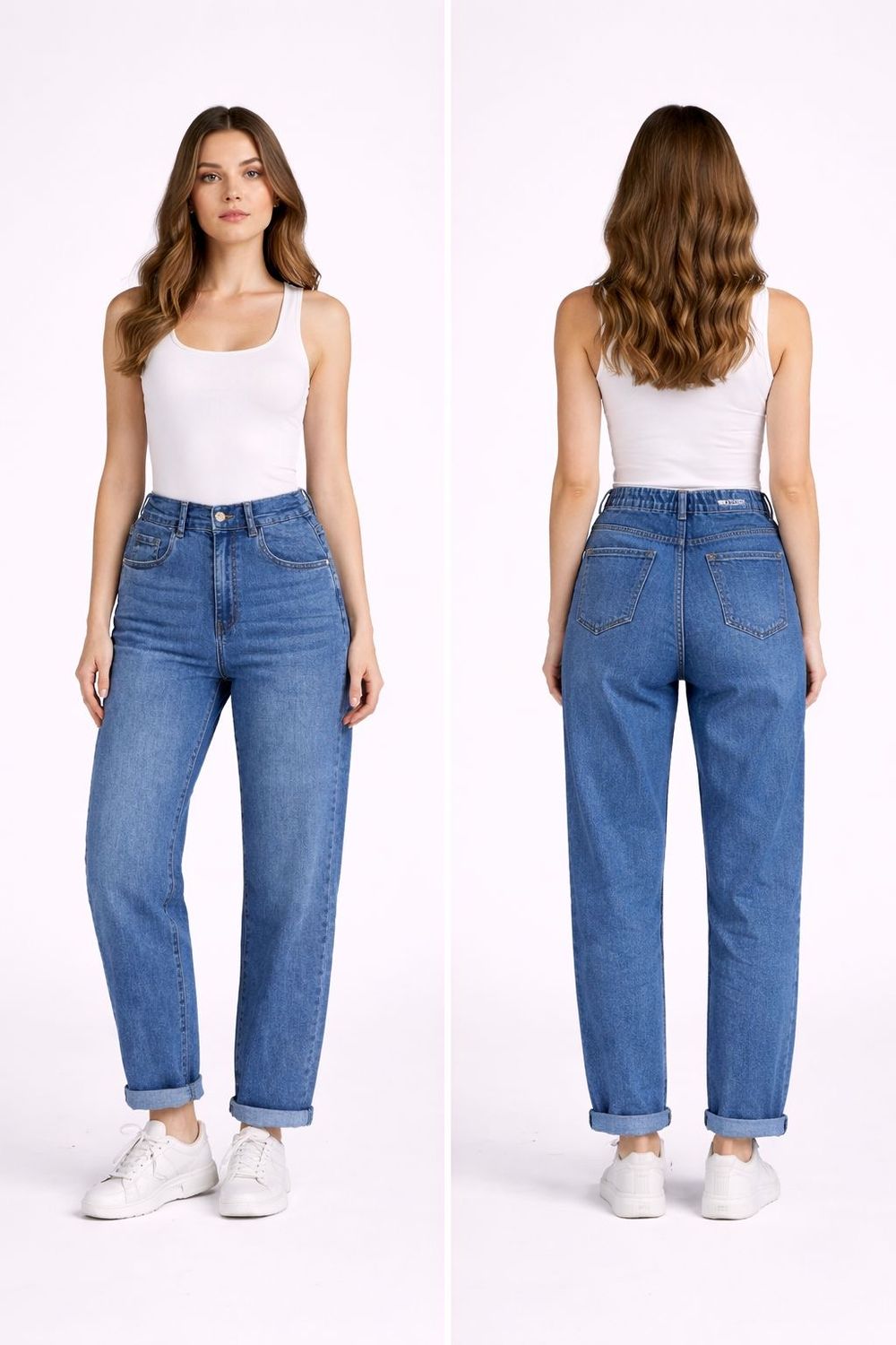 Jean droit taille haute