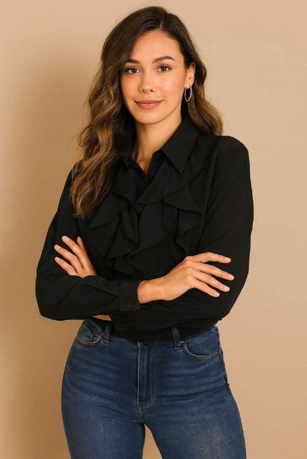 Chemise à volants élégante