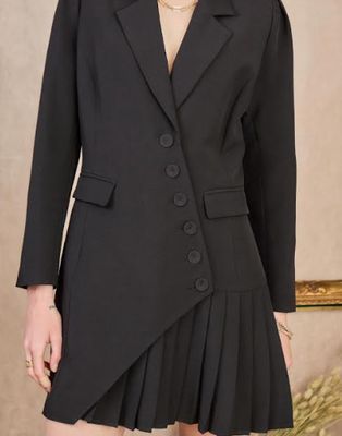 Robe blazer plissée