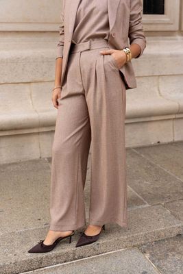 Pantalon large taille haute