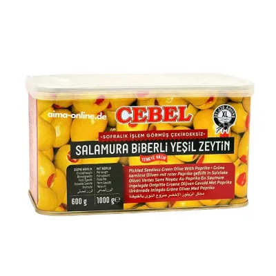 Cebel Yeşil Zeytin Biberli 750g