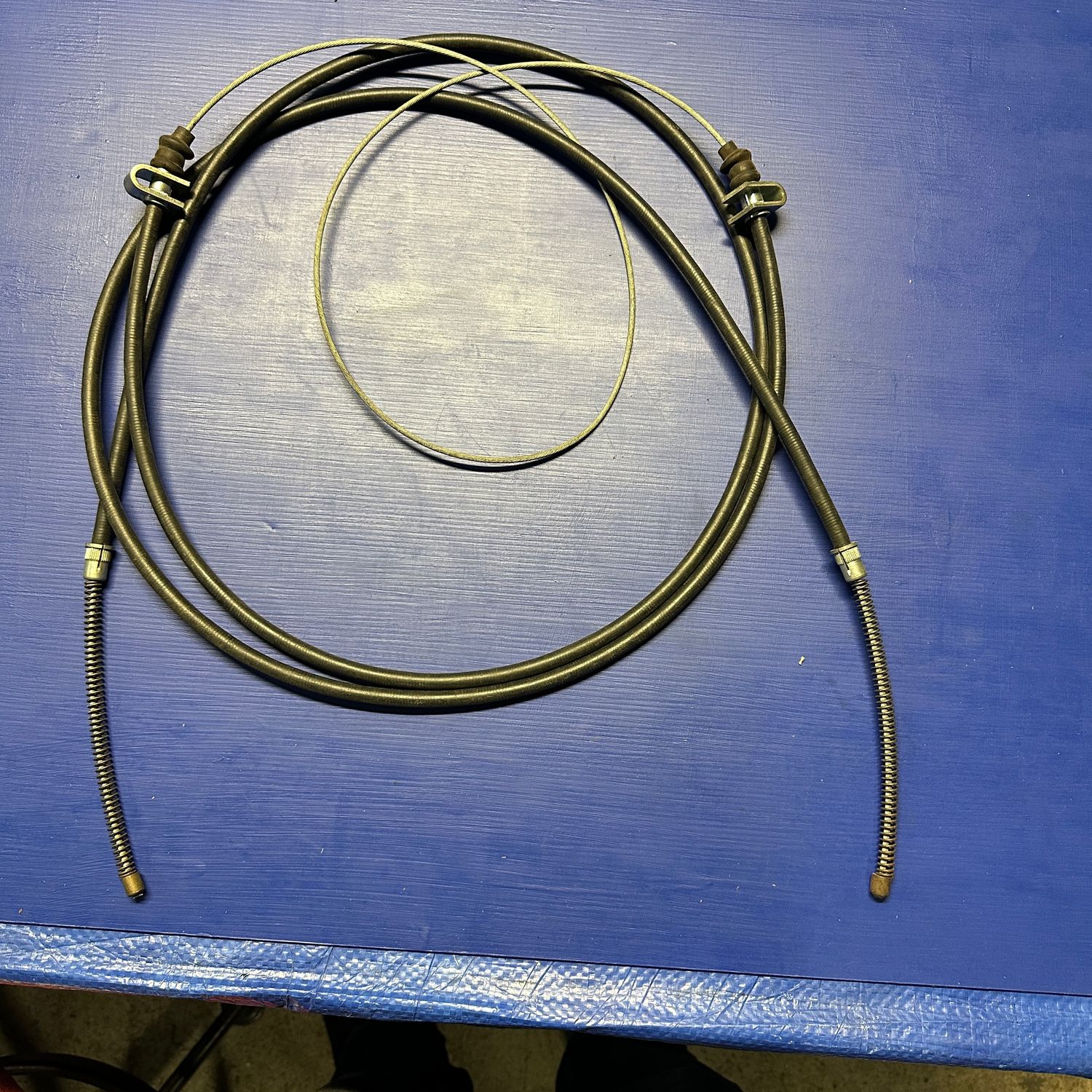Peugeot 404 Sedan one piece Rear Handbrake Cable [ wheel to wheel ] Late Model. new