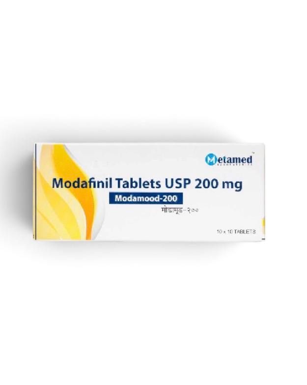 Modamood-200 (Modafinil) 200 mg, 100 tablets by Metamed — product pack
