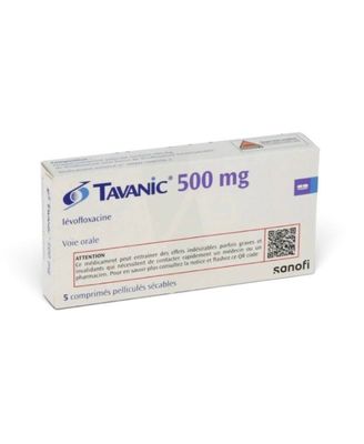 Tavanic (Levofloxacin) 500 mg, 5 tablets by Sanofi — product pack