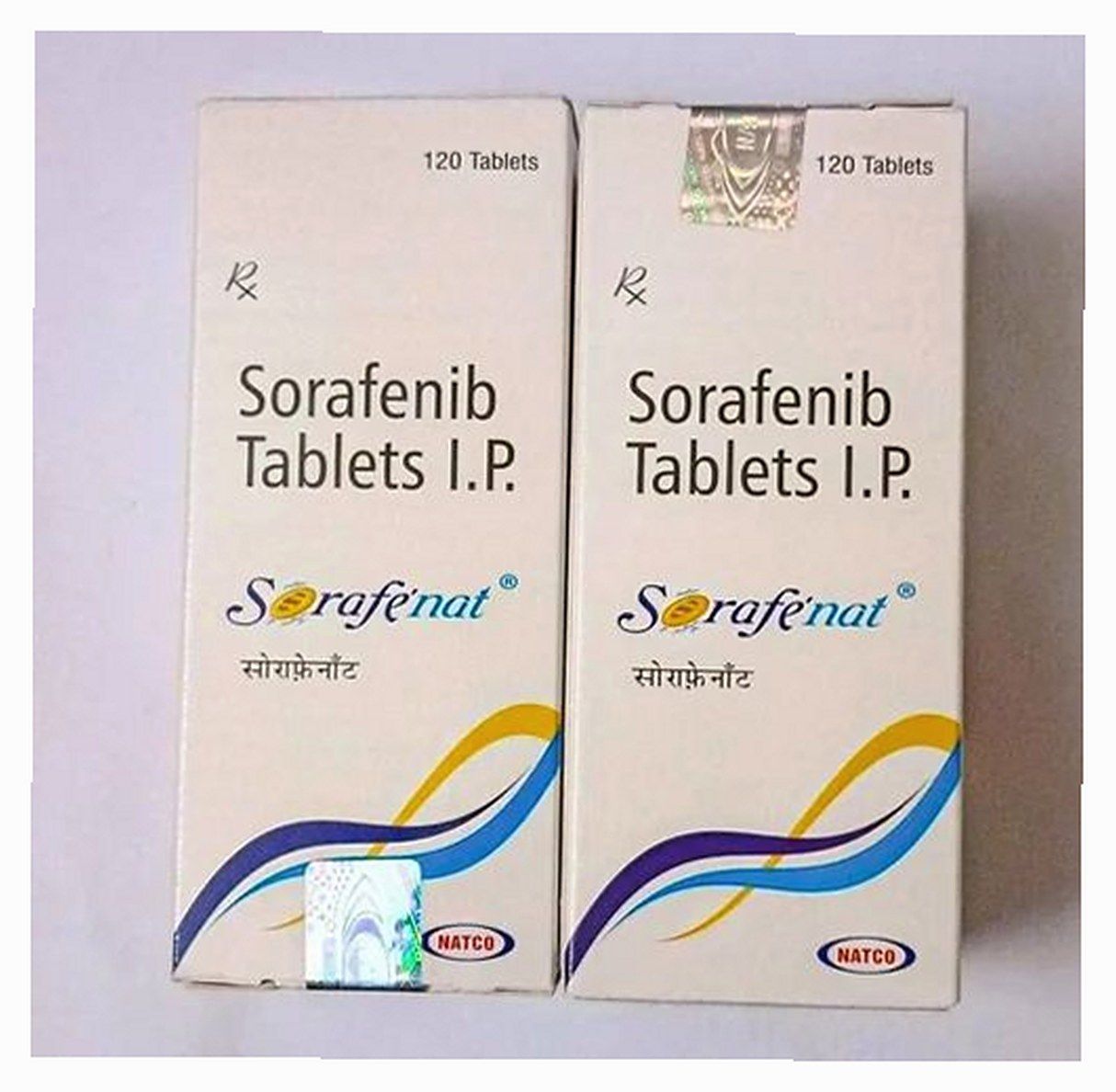 Sorafenat 200 mg (Sorafenib) box of 120 tablets - Natco Pharma, India