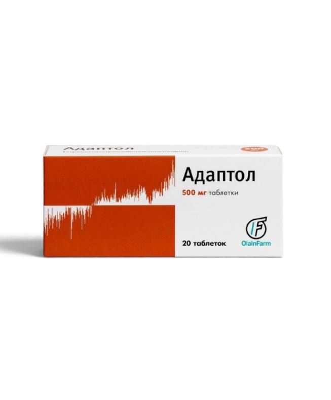Adaptol (Mebicar) 500 mg 20 tablets by OlainFarm — product pack