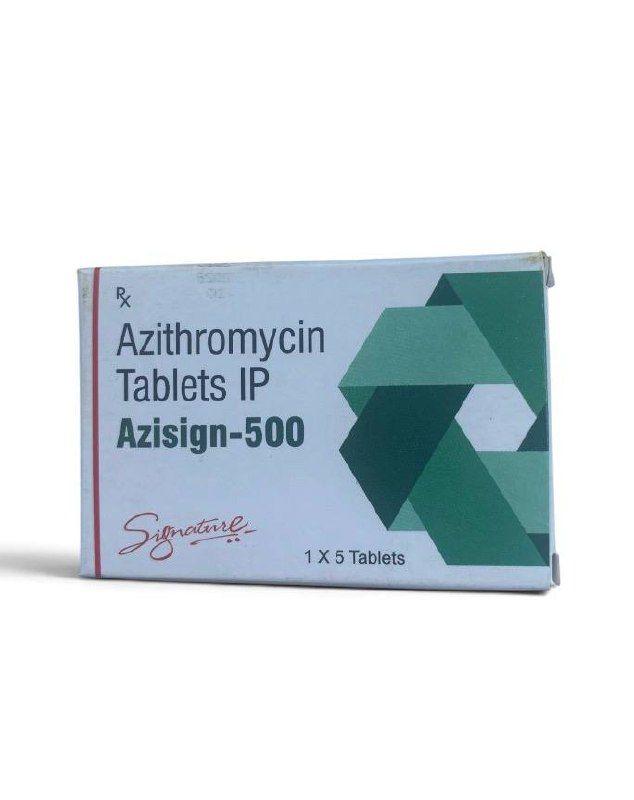 Azisign-500 (Azithromycin) 500 mg tablets by Signature Pharmaceuticals, India — pack of 5 tablets