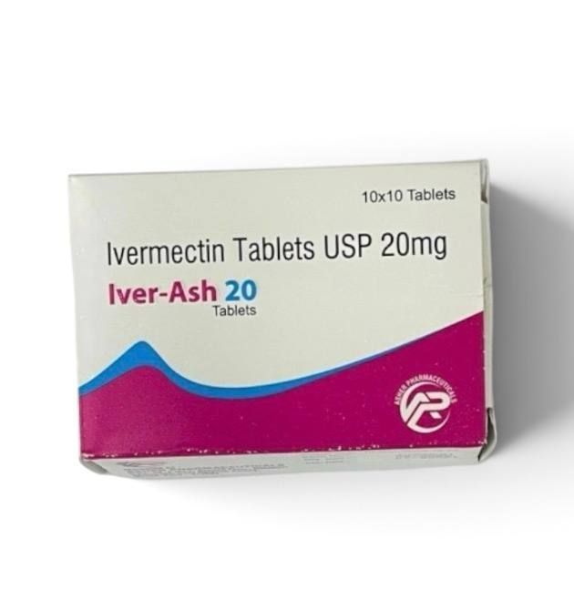 Iver-Ash 20 (Ivermectin) 20 mg 100 tablets by Asher Pharma — product pack
