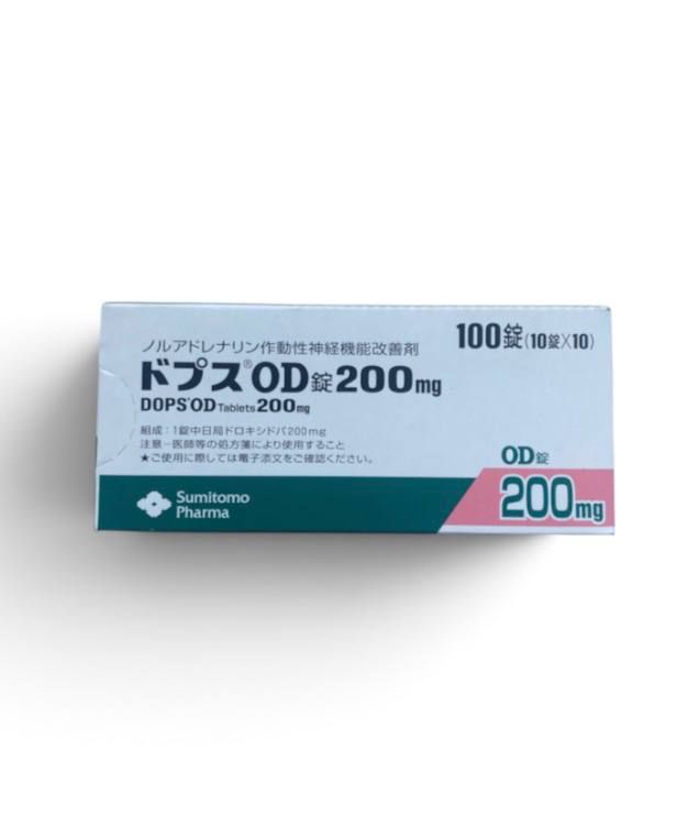 DOPS OD (Droxidopa) 200 mg 100 tablets by Sumitomo Pharma — product pack
