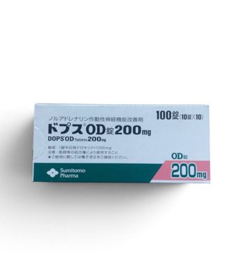 DOPS OD (Droxidopa) 200 mg 100 tablets by Sumitomo Pharma — product pack