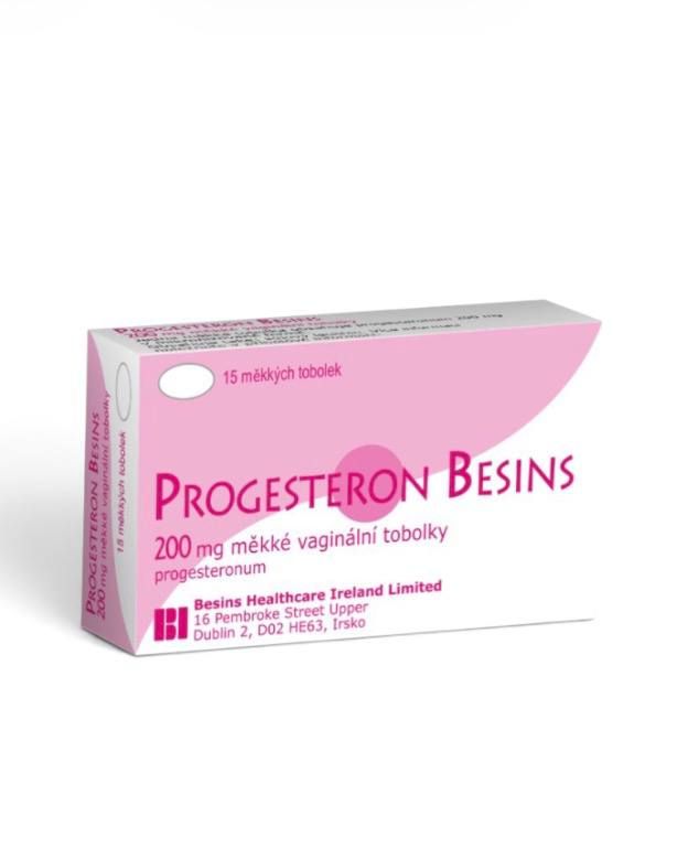 Progesteron Besins (Progesterone) 200 mg 15 soft vaginal capsules by Besins Healthcare — product pack