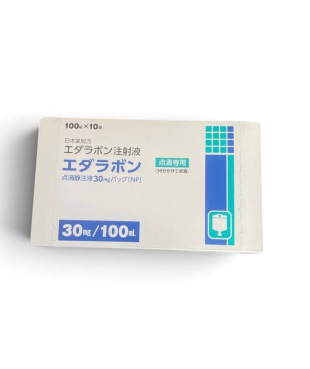 Edaravone infusion solution 30 mg/100 mL bag (NP) 10 bags by Nipro Corporation — product pack