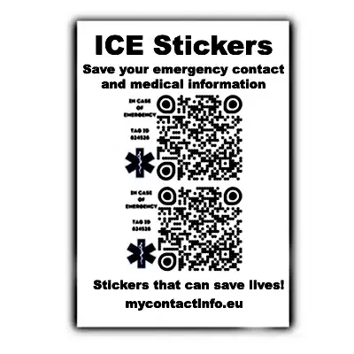 ICE ID - QR CODE STICKER SET OF 2