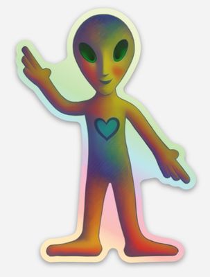 Coco the Alien Holo Sticker