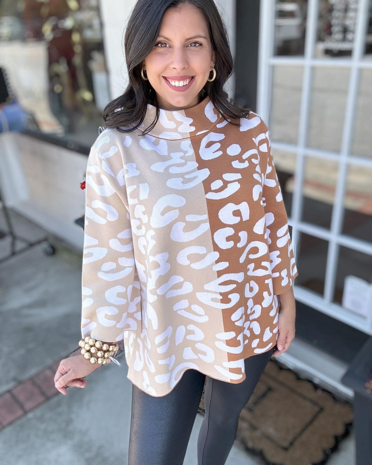 Taupe/Camel CB Animal Pattern Sweater