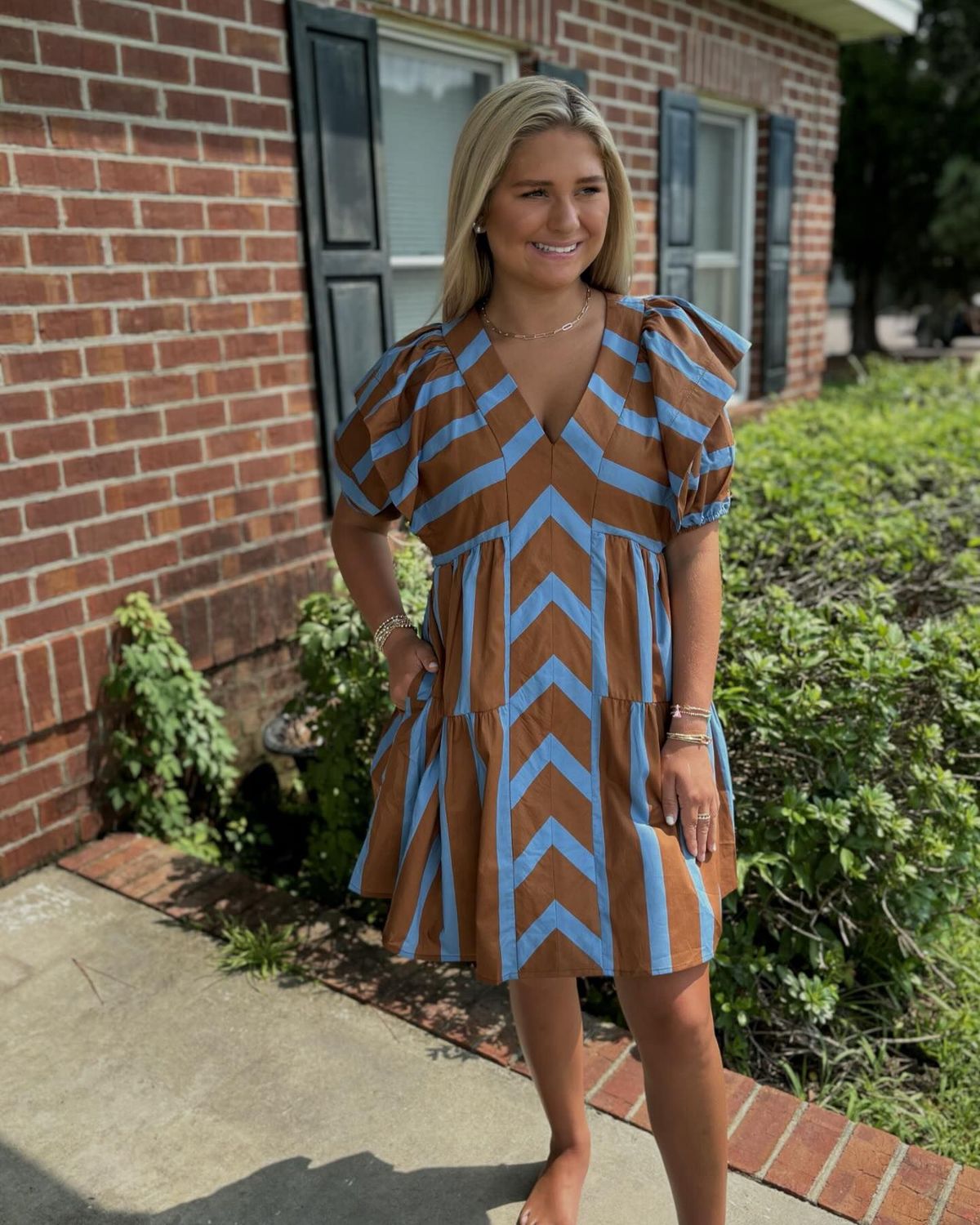 Brown/Teal Mix Dress