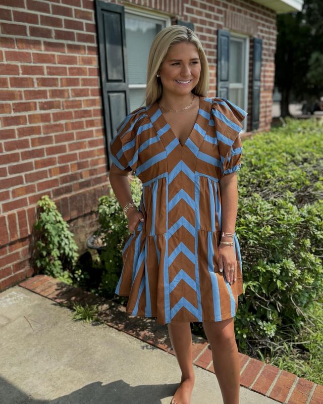 Brown/Teal Mix Dress