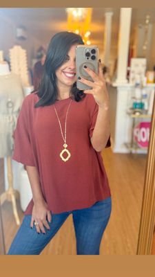 Red Brown Blouse