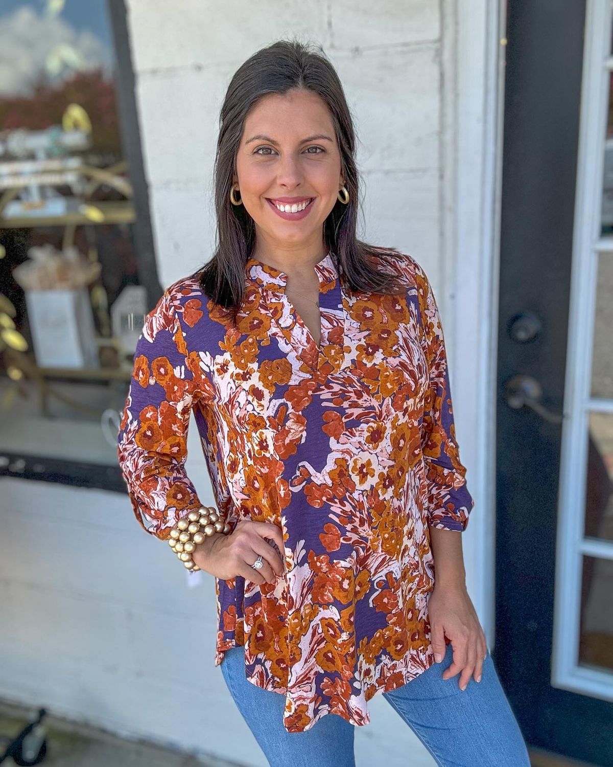 Plum 3/4 Sleeve Top