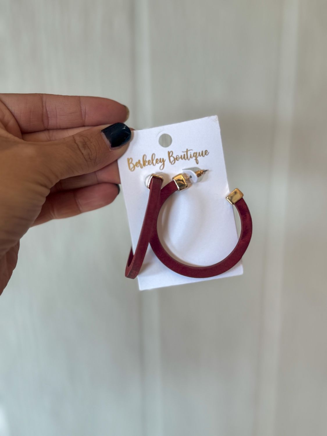 Garnet Hoop Earrings