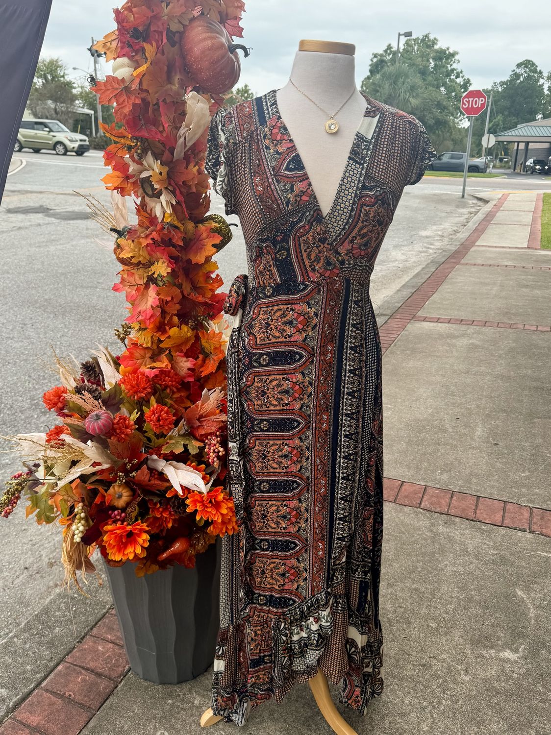 Taupe Multi Wrap Maxi Dress