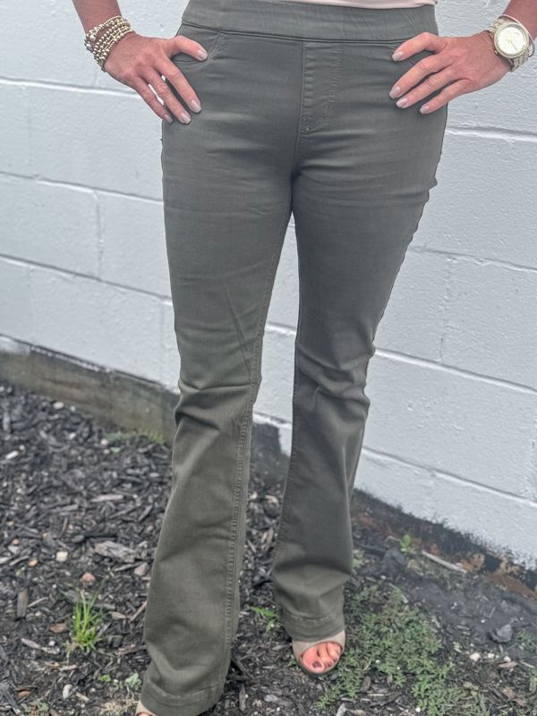 Military Mid Rise Flare Jean