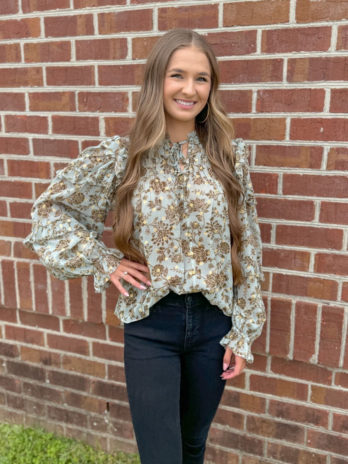 Sage Gold Blouse