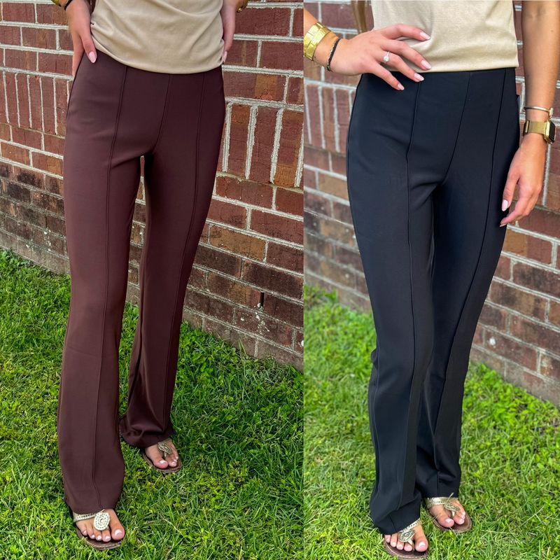 Scuba High Rise Pintuck Tailored Pant