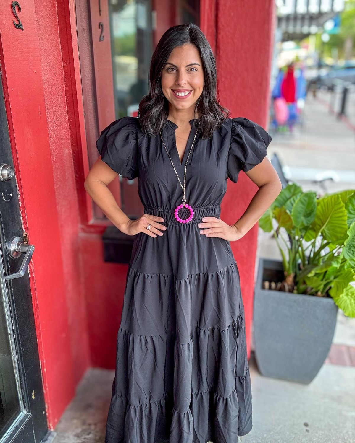 Feels Right, Black Solid Maxi Dress