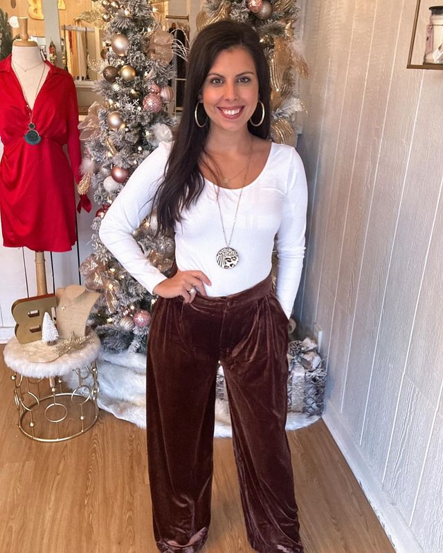 Mocha Velvet Dress Pant