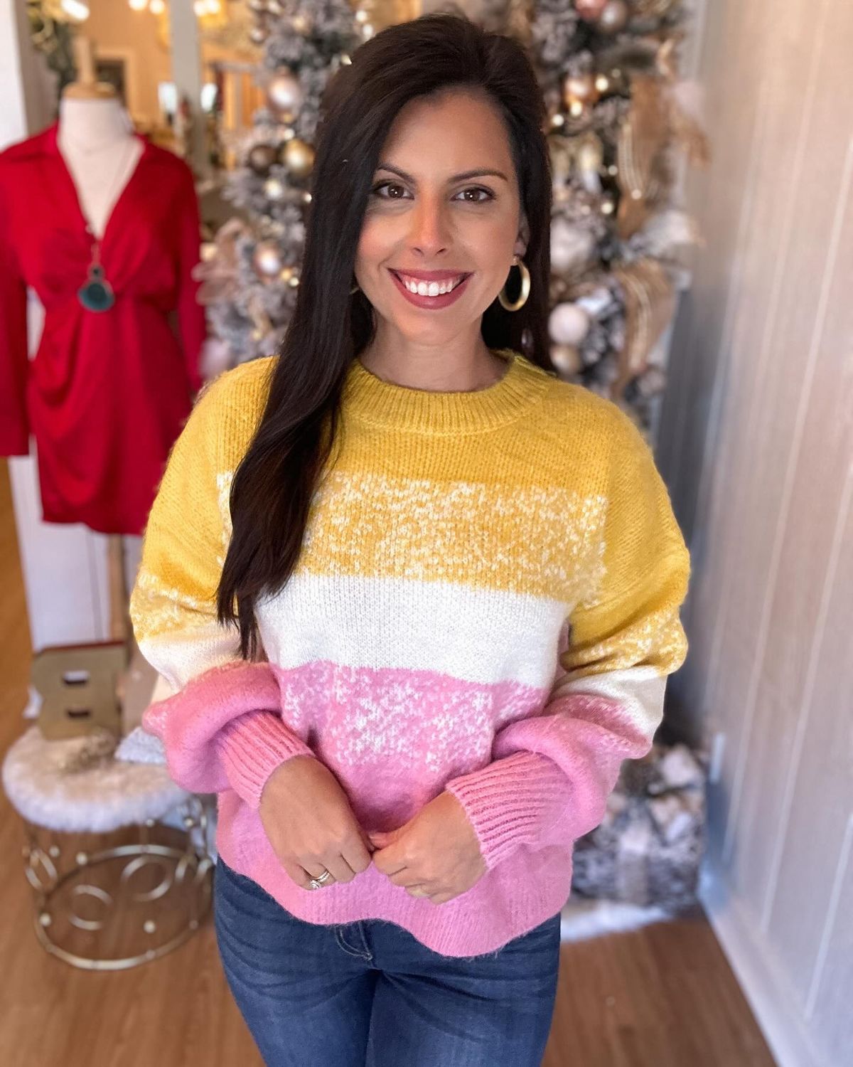 Back to You, Yellow Combo Round Neck Sweater