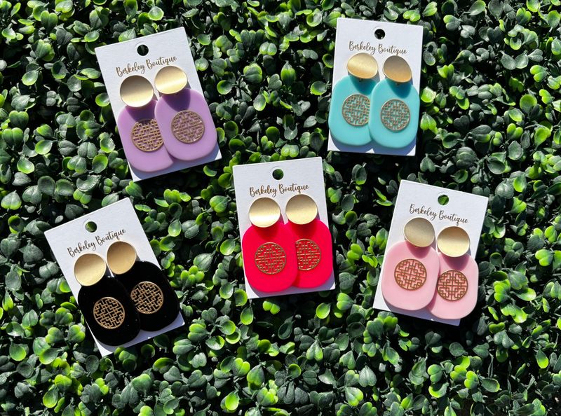 Join The Fun Gold Colorful Earrings