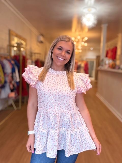 Dont be Bashful Baby Pink Floral Top