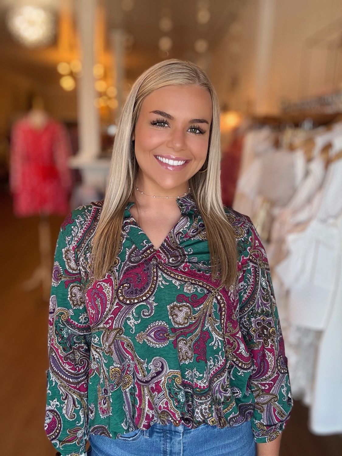 Evergreen Multi Fun Print Top