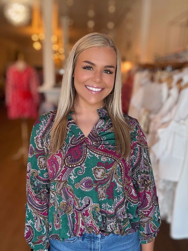 Evergreen Multi Fun Print Top