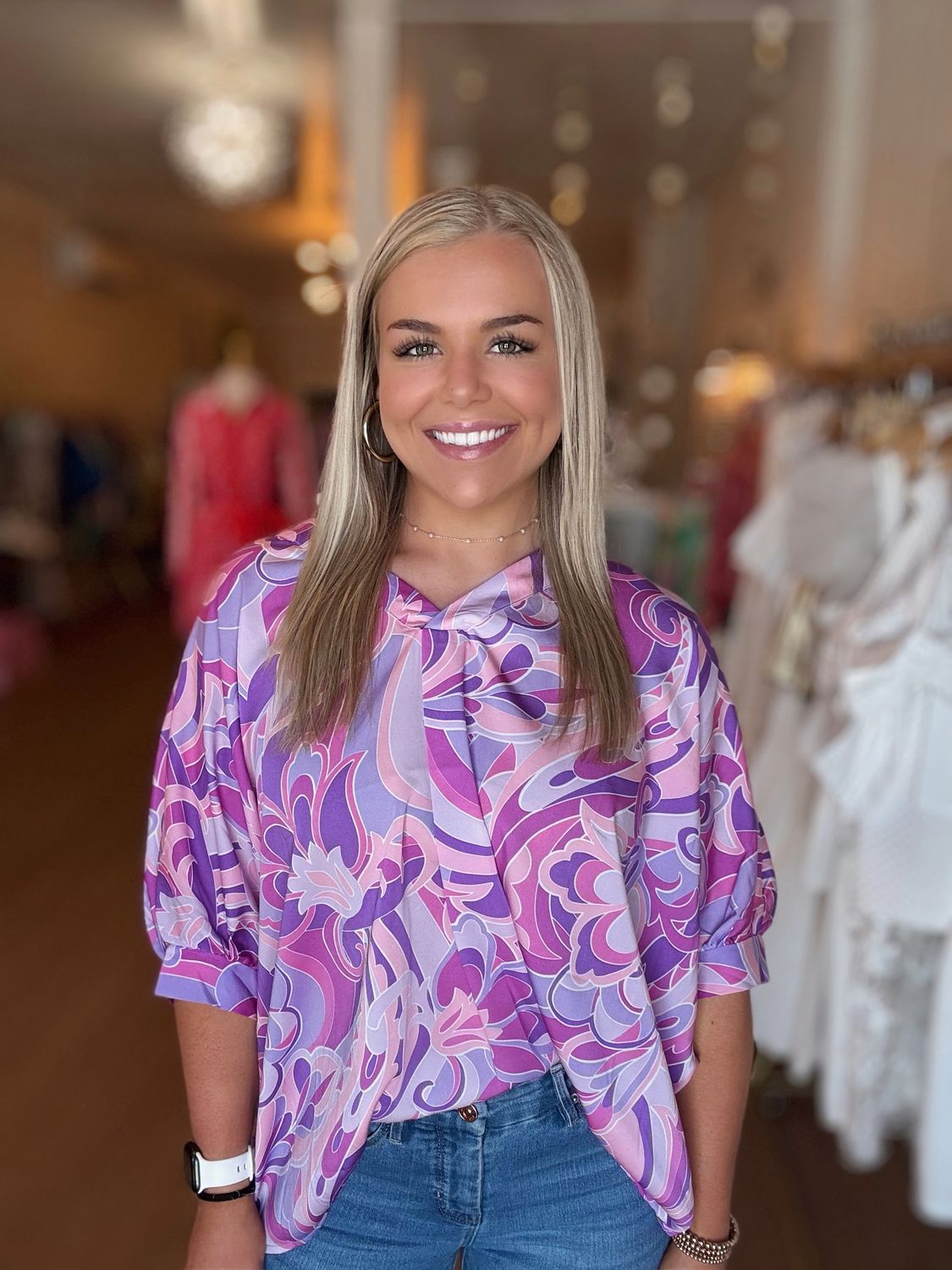 Just a Thought, Lilac Printed Top