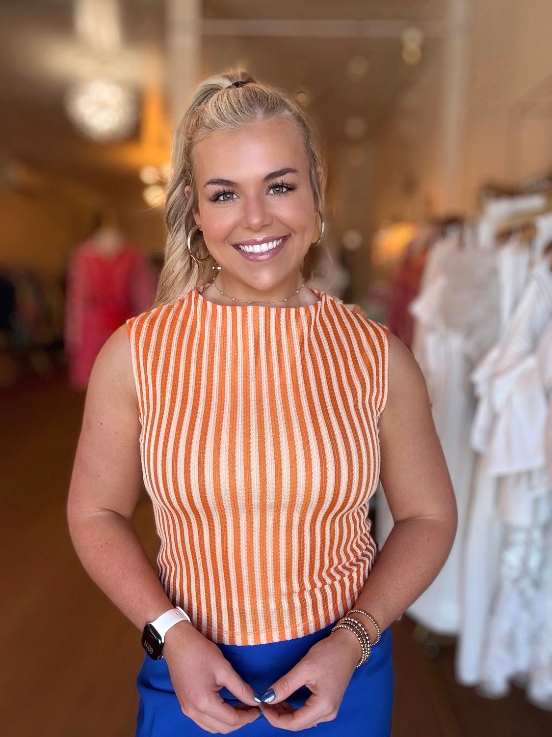 Sleeveless Mock Neck Knit Top