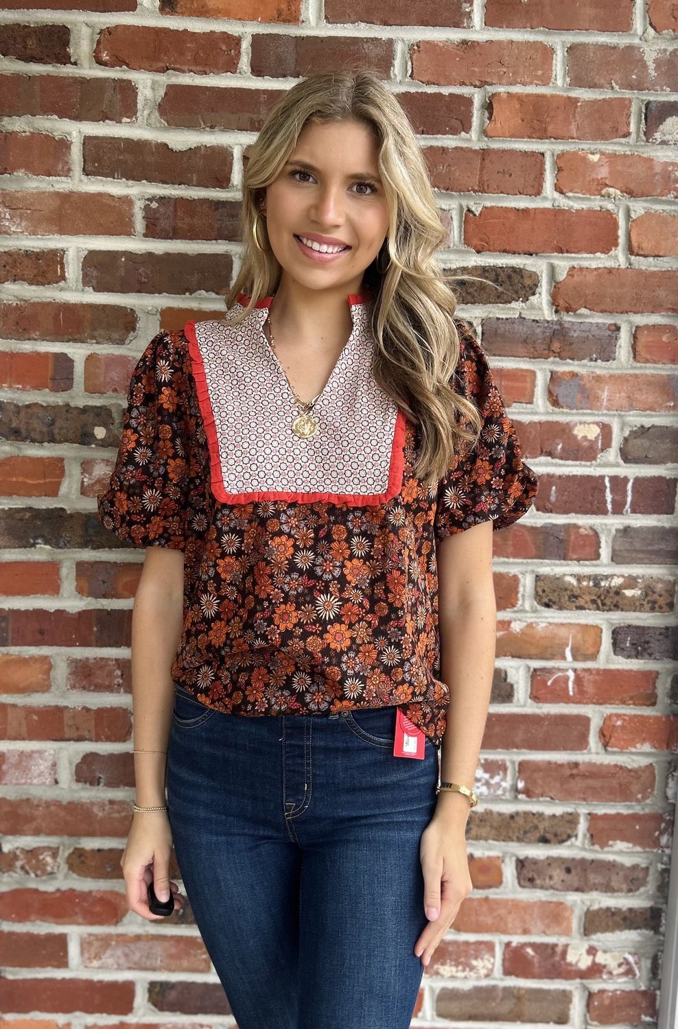 She&#39;s Got It Floral Corduroy Top