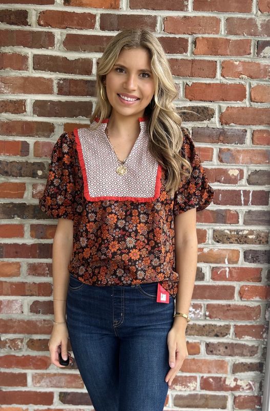 She&#39;s Got It Floral Corduroy Top