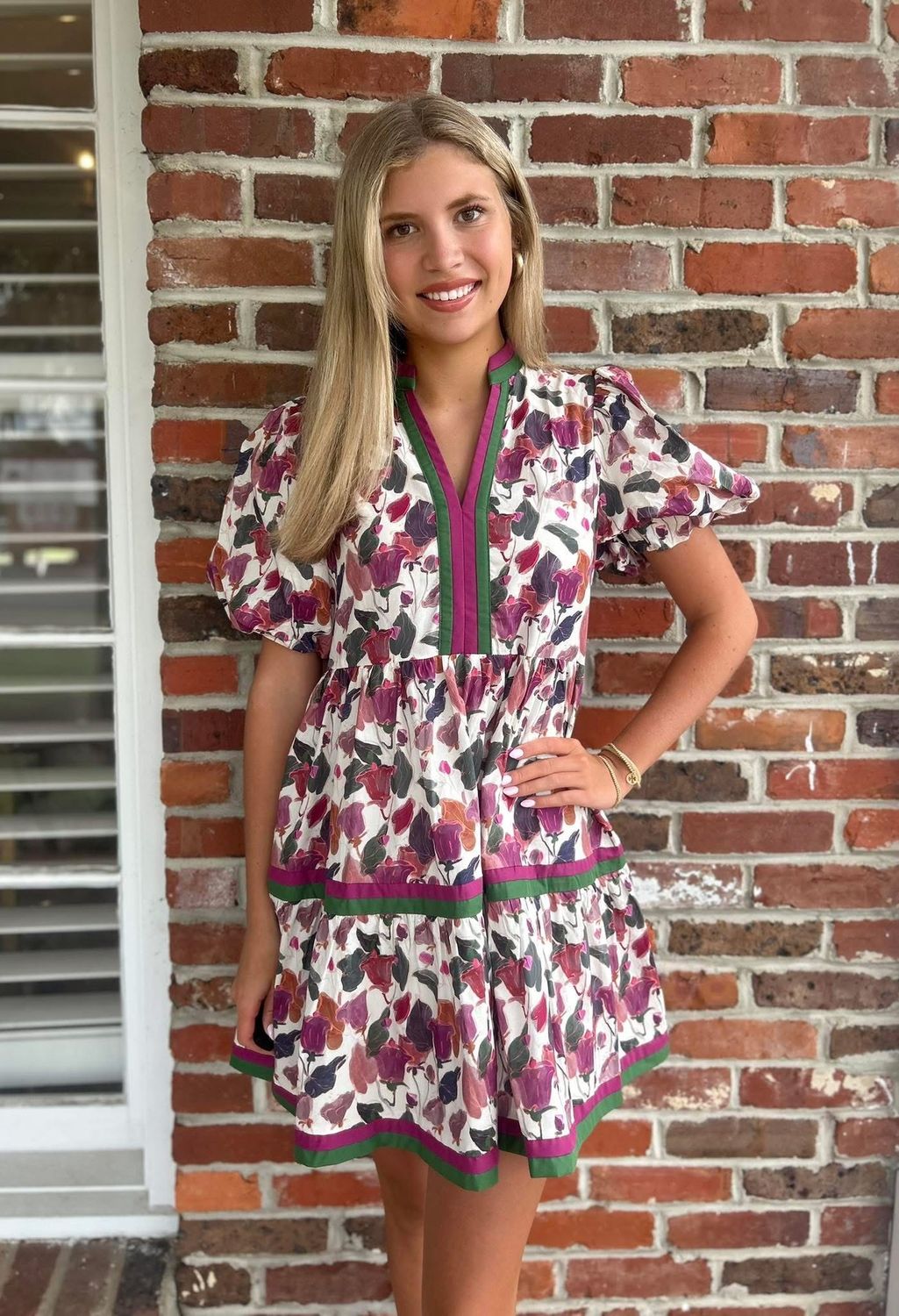 On A Whim Plum Floral Dress