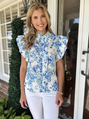 For Keeps Sake Ruffle Button Up