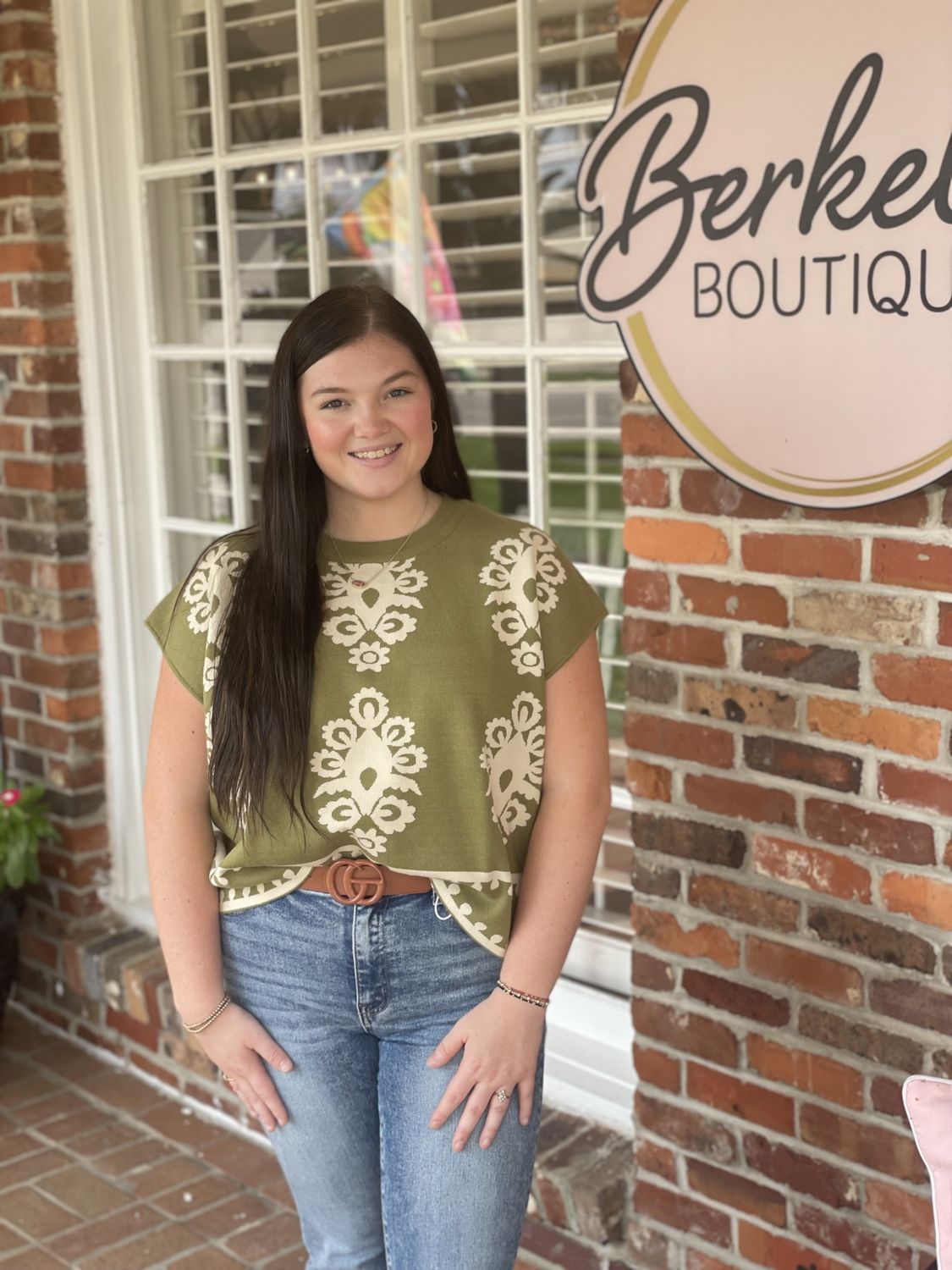 Love and Live Olive Short Sleeve Sweater Top