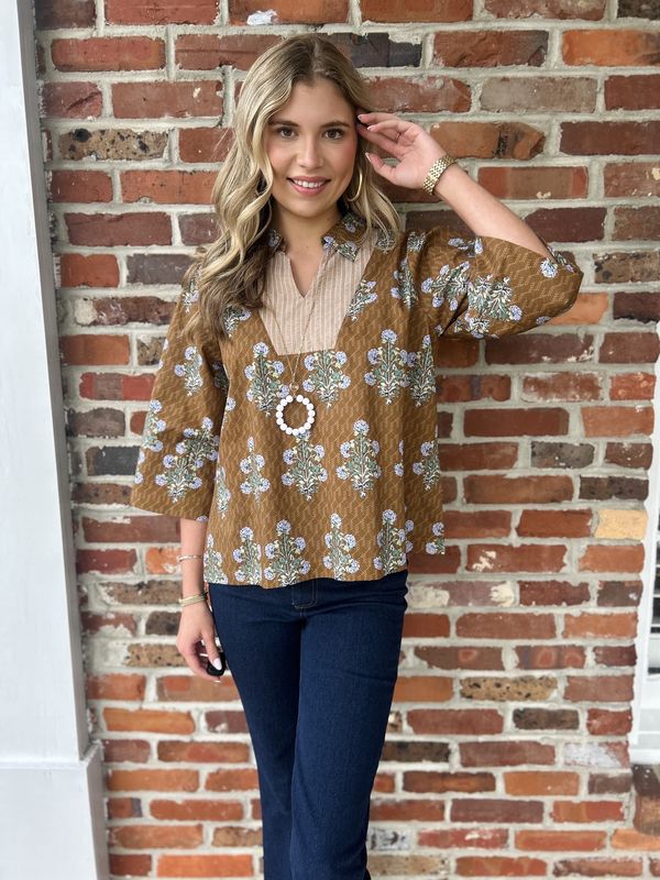 Falling For You Mocha Top