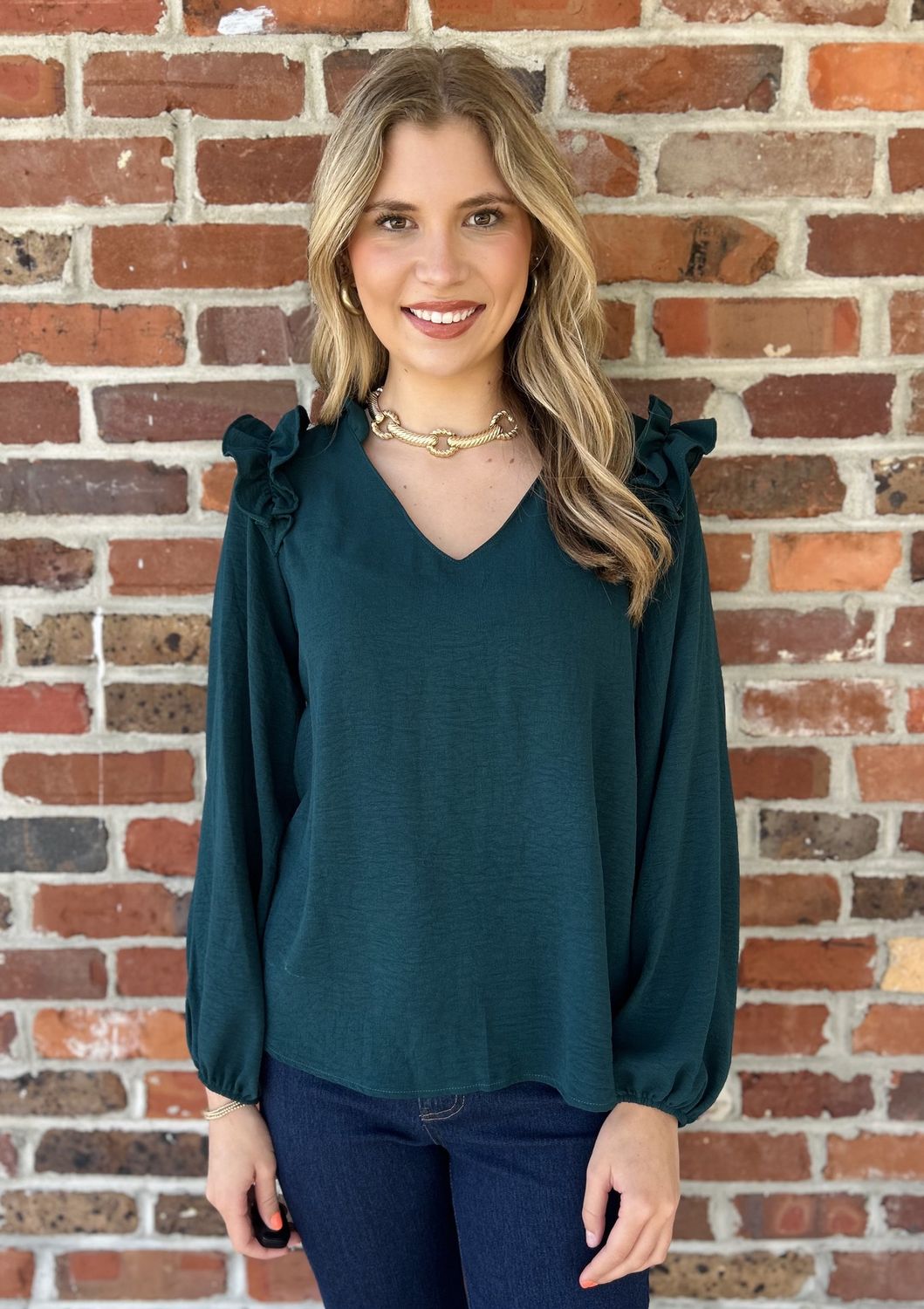 Counting On You Ruffle Sleeve Top